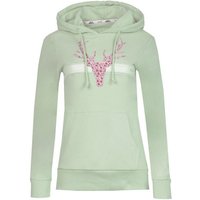 Piz Palü Rundhalspullover Hoodie Damen - OBERAUDORF - gletschergrün, kieselgrau von Piz Palü