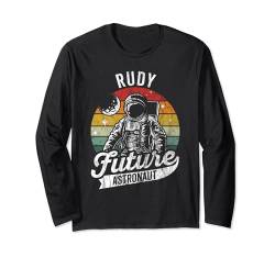 Vintage Personalisierte Rudy Future Astronaut Space Lover Langarmshirt von Planets And Moon Space Science Astronomy Lover Co
