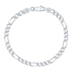 Planetys - Figaro (1+3) Armband 925 Sterling Silber rhodiniert - 5.6 mm Breite von Planetys