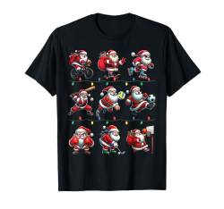 Sportliche Weihnachtsmann Weihnachtsbeleuchtung Xmas Jungen Mädchen Kinder T-Shirt von Play with Santa