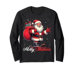 Weihnachtsmann, Skateboard, Skateboarder, Frohe Weihnachten, Schnee Langarmshirt von Play with Santa