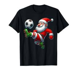 Weihnachtsmann Fußballspieler Lustig Weihnachten Jungen Mädchen Kinder T-Shirt von Play with Santa