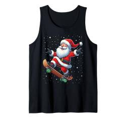 Weihnachtsmann Skateboarding Skateboarder Weihnachten Schnee Tank Top von Play with Santa