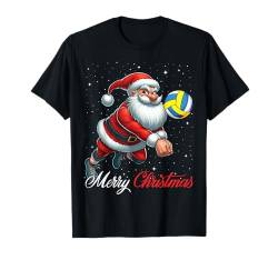 Weihnachtsmann Volleyballspieler Merry Christmas Snow Xmas T-Shirt von Play with Santa