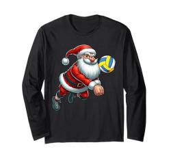 Weihnachtsmann Volleyballspieler Merry Christmas Xmas Langarmshirt von Play with Santa