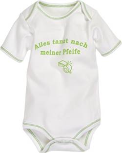 Playshoes Unisex Baby Body 1/4-Arm 'Alles tanzt nach meiner Pfeife' Body, Beige (Natur 2), 50 von Playshoes