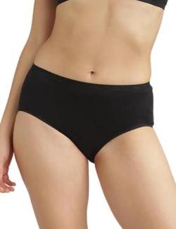 Playtex Damen Midi-Höschen aus Bio-Baumwolle x2 Slip, Schwarz, XXL von Playtex