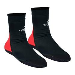 Playwell Martial Arts/MMA Schule Tatami Indoor Mat Grappling Fußsocken – Schwarz / Rot – Größe M von Playwell