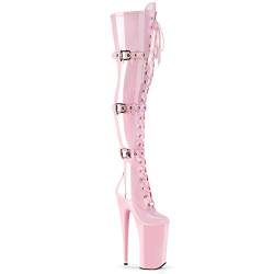 Pleaser Damen Synthetikstiefel Beyond, Pink - Baby Pink Stretch Patent Baby Pink - Größe: 36 EU von Pleaser