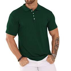 Plilima Poloshirt Herren Kurzarm Golf Poloshirt Herren Polohemd Polo Shirts Männer Polo Tshirt Grün XL von Plilima