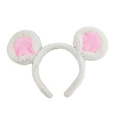 Cosplay Bär Ohren Stirnband Plüsch Maus Ohren Haarband Cartoon Tier Stirnband für Make-up Waschen Gesicht Halloween Supplies Maus Ohren Stirnband Halloween Foto Requisiten von Pnuokn