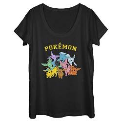 Fifth Sun Damen Gotta Catch Eeveelutions T-Shirt, Schwarz, XX-Large von Pokémon