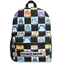 Pokemon Rucksack Kinder, Schulranzen mit Netztasche & Gepolsterten Riemen - Geschenke für Jungs (Schwarz/Weiß) von Pokémon