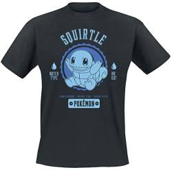 Pokémon Schiggy Männer T-Shirt schwarz XL 100% Baumwolle Anime, Fan-Merch, Gaming von Pokémon