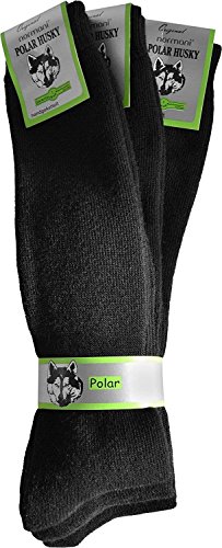 Polar Husky 6 Paar Super Warme Thermo Socken! Vollplüsch/Perfekt geeignet für Stiefel Farbe Kniestrümpfe Schwarz Größe 47/50 von Polar Husky