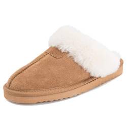 Polar Damen Real Wildleder Australian Sheepskin Winter Pelz Gefüttert Warm Mules - Tan - TAN39 AYC0215 von Polar