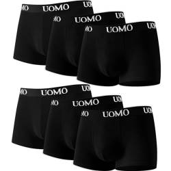 Poligono Boxershorts Herren Baumwolle 6er Pack, Unterhosen Herren Retroshorts mit Stretch Weiche Atmungsaktiv Allergiefrei (5XL, Schwarz) von Poligono