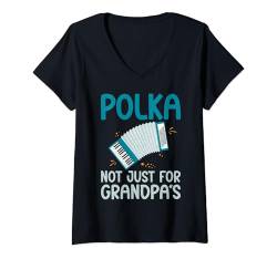 Damen Polka nicht nur für Opas Polish Polka T-Shirt mit V-Ausschnitt von Polka Music Gifts