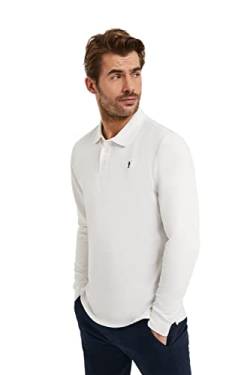 Polo Club Herren Poloshirt Kurzarm Weiß Regular Fit Baumwolle Männer Polohemd Longsleeve von Polo Club