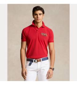 Polo Ralph Lauren für Herren. 710814437004 Kundenspezifisches Slim Fit Poloshirt rot (L), Lässig, Baumwolle, Kurzarm von Polo Ralph Lauren