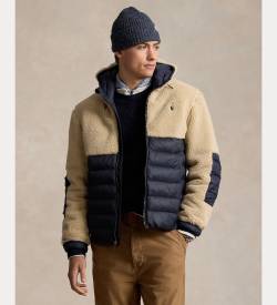 Polo Ralph Lauren für Herren. 710938556001 Pile Terra Lightweight Jacket beige, marineblau (XXL), Lässig, Polyester, Langarm von Polo Ralph Lauren