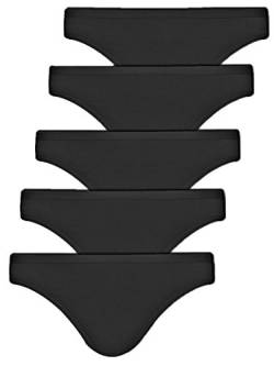 Pompadour Damen Bikinislip Organic Cotton 5er Pack Größe 42, Farbe schwarz von Pompadour