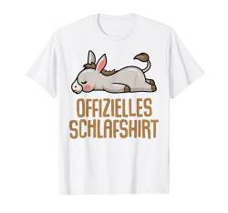 Offizielles Schlafshirt Pyjama Nachthemd Esel Pony Geschenk T-Shirt von Pony Esel Fun Geschenkidee Langschläfer Faulenzer