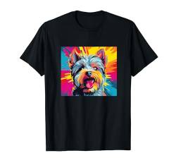 Hundekopf Pop Art Buntes Hundegesicht Portrait Pop Art Hunde Tee T-Shirt von Pop Art Tee Shirts For Men Women Kids Boys & Girls