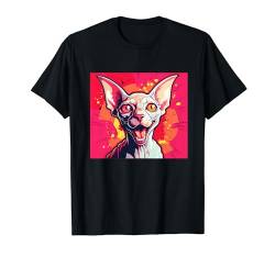 Lustiges Pop-Art-Katzenkopf-Porträt mit buntem Katzengesicht, Katzen-Comic T-Shirt von Pop Art Tee Shirts For Men Women Kids Boys & Girls