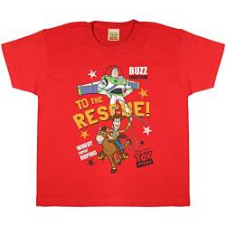 Disney Toy Story Buzz and Woody T Shirt, Mädchen, 98-134, Rot, Offizielle Handelsware von Popgear