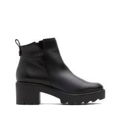 Porronet für Damen. 4676-001 Mila Lederstiefelette mit Reißverschluss Schwarz (36), 5 bis 8 cm, Lässig von Porronet