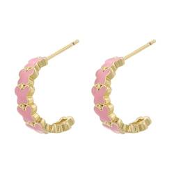 Ohrringe Ohrstecker Damen Schmuck Earrings Ohrringe Damen Ohrringe Schmuck Goldfarberosa von Portakmer