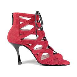 Portdance Damen Tanzschuhe PD804N - Farbe: Rot - Absatz: 7 cm Flare (klein) - Größe: EUR 38 von Portdance