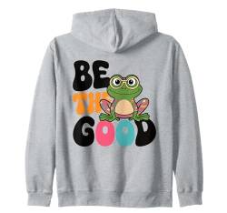 Retro Frosch Cartoon Niedlich Boho Tier Spaß 70er Jahre Trendy Groovy Kapuzenjacke von Positive Vibes Fun Aesthetic Love Peace Tees