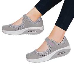 Mar-Che Orthopädische Laufschuhe für Damen, orthopädische Schuhe für Diabetiker, Orthopädische Sneaker, mit Kissen, Fitnessstudio, bequem, Laufschuhe, orthopädische Schuhe, grau, 37 EU von Povanjer