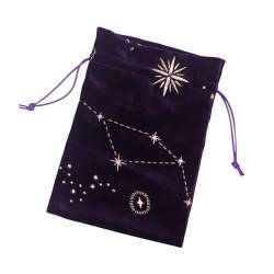 Tarotkarten-Samtbeutel, weiche Tasche für Tarot, Tarot-Tasche mit Kordelzug, Tarot-Kartenhalter-Tasche, Multifunktionaler Tarot-Kartenhalter, Schmuckbeutel für Wahrsagungszubehör, Spielkarten von Povanjer