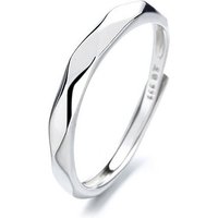 Powerwill Silberring 925 Silber Ring Für Damen Mädchen (1-tlg., Verstellbare Öffnung), Sterling Silberring Bandringe von Powerwill