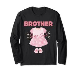 Gender Reveal Team Pink Brother Says Girl Baby Newborn Langarmshirt von Pregnancy Announce He or She Blue or Pink Love You
