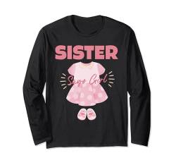 Gender Reveal Team Pink Sister Says Girl Baby Newborn Langarmshirt von Pregnancy Announce He or She Blue or Pink Love You