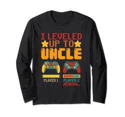 I Leveled Up To Uncle Costume Gamer Expecting New Baby Langarmshirt von Pregnancy Announcement Father's Day Costume