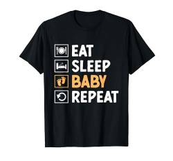 Eat Sleep Baby Repeat Future Dad Schwangerschaftsankündigung T-Shirt von Pregnancy Announcement Future Dad Gifts