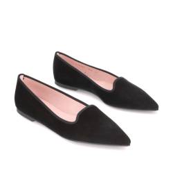 Pretty Ballerinas für Damen. 43282 Ella schwarze Lederschuhe (39), Wohnung, Wildleder, Keine, Lässig von Pretty Ballerinas