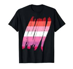 Lesbische Flagge im Used-Look T-Shirt von Pride Month