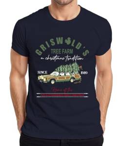 Griswold's Tree Farm Family Christmas - Weihnachten Xmas Herren T-Shirt, Navy, XL von Printera