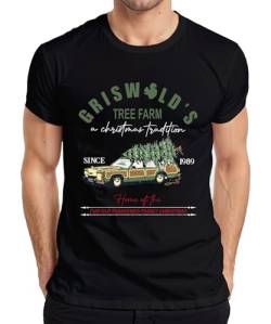 Griswold's Tree Farm Family Christmas - Weihnachten Xmas Herren T-Shirt, Schwarz, S von Printera