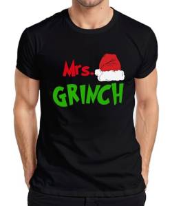 Mrs Grinch Familie Ehepaare Frau Partneroutfit - Weihnachten Christmas Xmas Herren T-Shirt, Schwarz, XXL von Printera