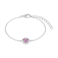 Prinzessin Lillifee Armband 925 Sterling Silber Mädchen Kinder Armschmuck, mit Zirkonia synth, 12+3 cm, Silber, Herz, Kommt in Schmuck Geschenk Box, 2037924 von Prinzessin Lillifee