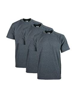 Pro Club Herren-T-Shirt, 3er-Pack, schwere Baumwolle, kurzärmelig, Rundhalsausschnitt, Anthrazit, Größe L, Dunkelgrau, L von Pro Club