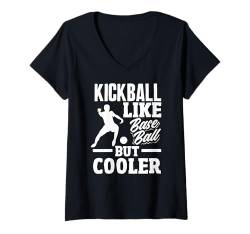 Damen Kickball Spieler Legende Sport Spiel Coach Kickball Team T-Shirt mit V-Ausschnitt von Professional Kickball Player Gifts