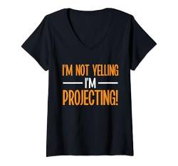 Damen I'm not Yelling im Projecting Professor T-Shirt mit V-Ausschnitt von Professor Gifts